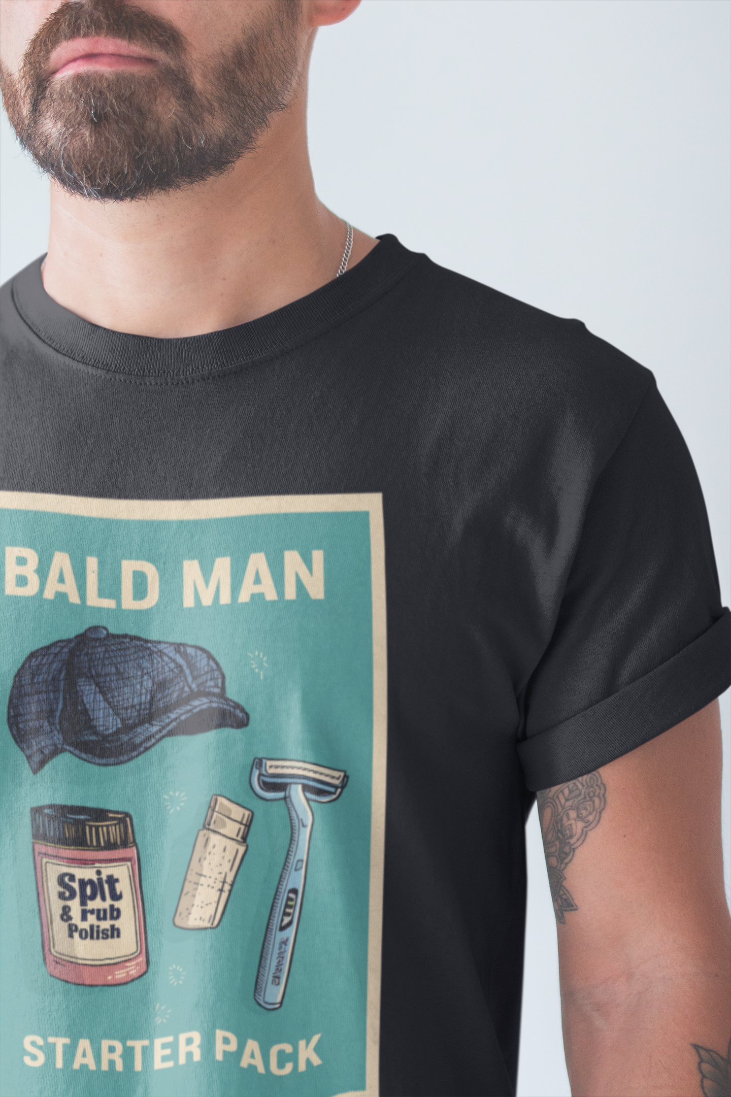 bald man's starter pack t-shirt