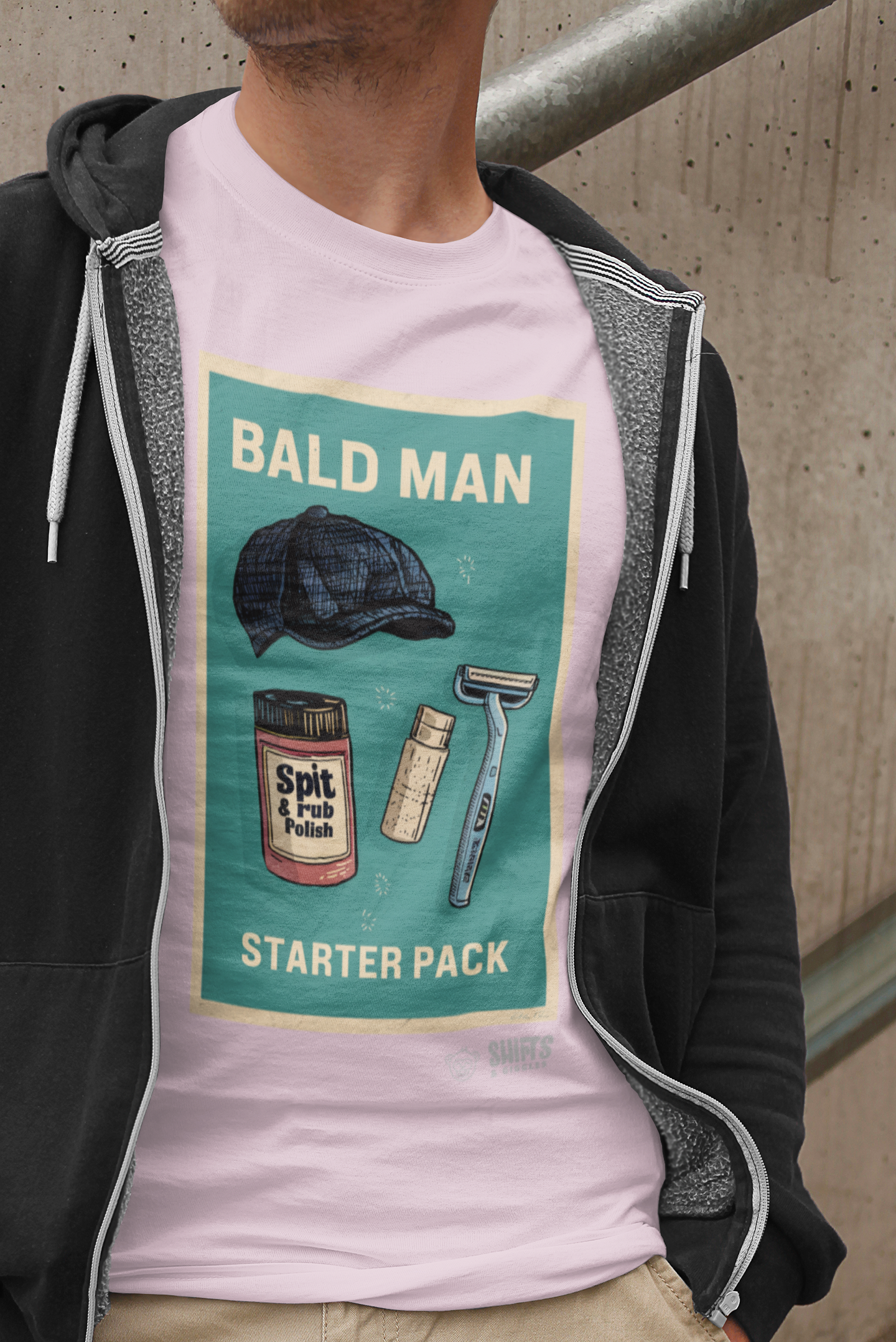 bald man's starter pack t-shirt