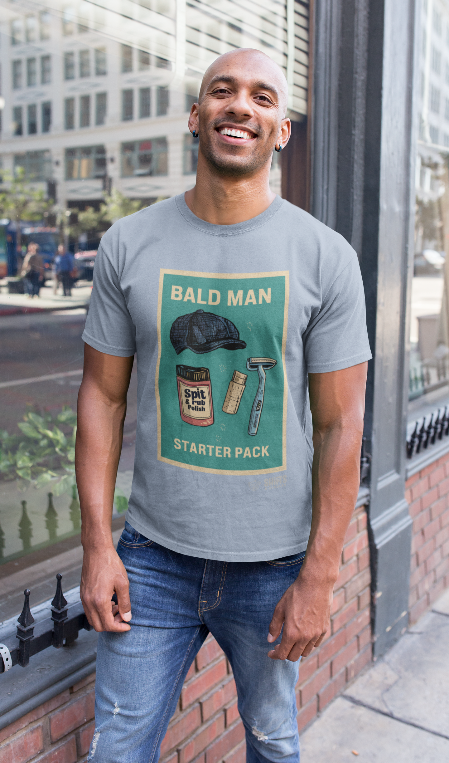 bald man's starter pack t-shirt