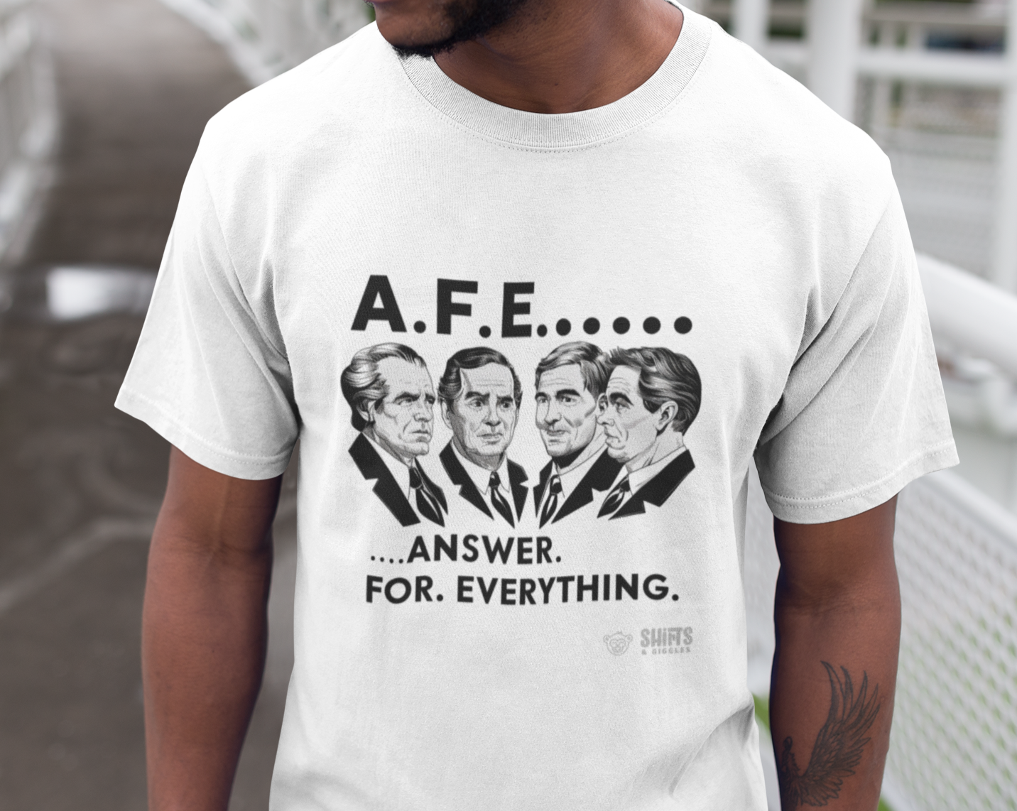 a.f.e. - answer for everything t-shirt